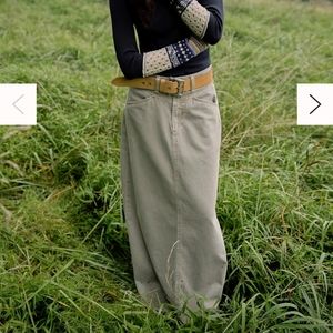Free People Come As you Are Denim Maxi Skirt